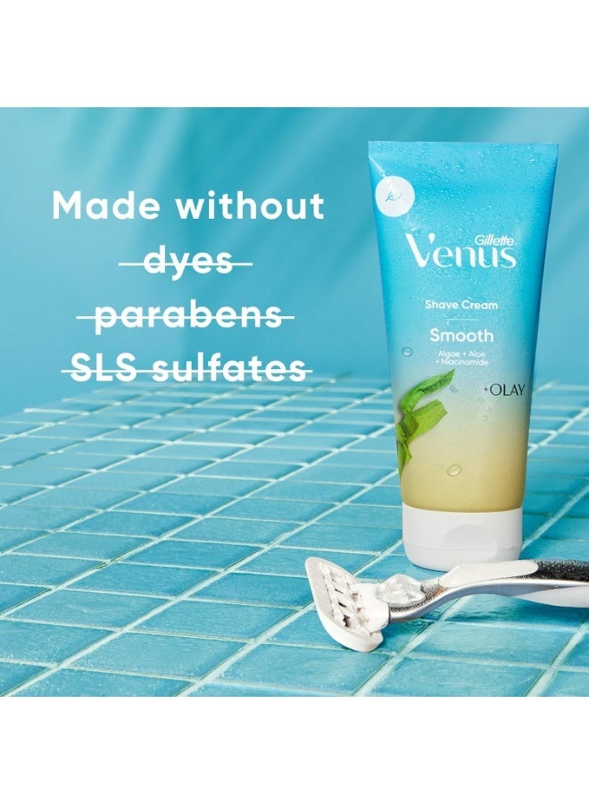 Venus Shave Cream  Smooth Doux ( Aloe + Algae + Niacinamide ), +Olay , With Silky Shea Butter  for Women,177ml - Image 4